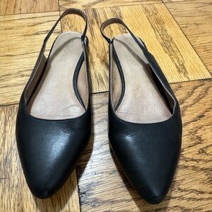 Made well leather sling back flats